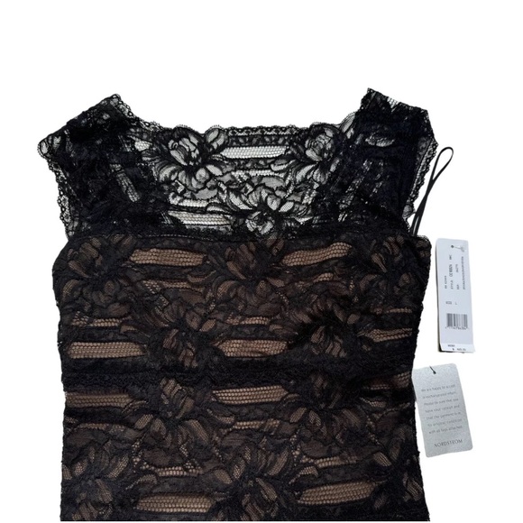 Nicole Miller Illusion Yoke Lace Sheath Dress Worn by Grace Sz L Black - Picture 9 of 12